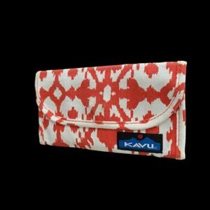 KAVU Big Spender Tri-fold Wallet Clutch Coupon Travel Organizer Red and White